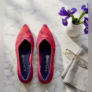 ROTHY’S The Point Flat - Flame Red - Women’s Size 10 - Washable Luxury